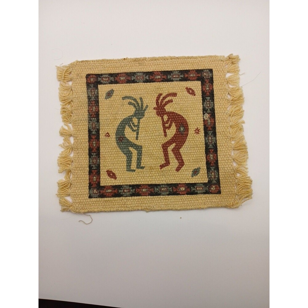 Set of 5 Southwest El Paso Saddle Blanket Co. Woven Cotton Mats Large Coasters - Picture 6 of 6